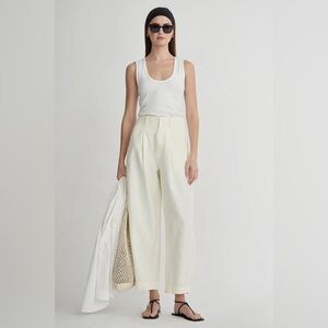 Apiece Apart Bari Crop Trouser in Cream, Size 0P